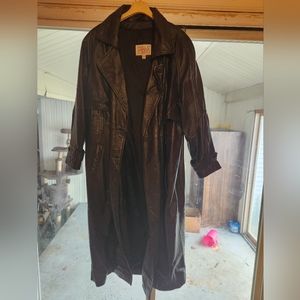 Leather trench coat